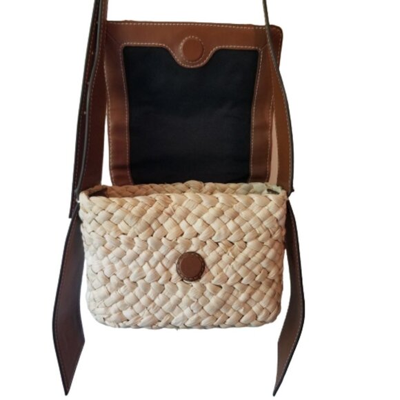 SAM EDELMAN STRAW New CROSSBODY Shoulder Bag Clutch Purse - Picture 8 of 13